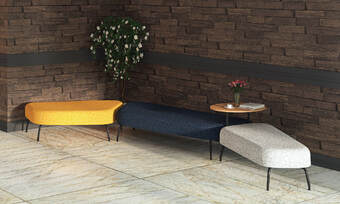 Polka bench design by Jason Lansdale, furniture designer